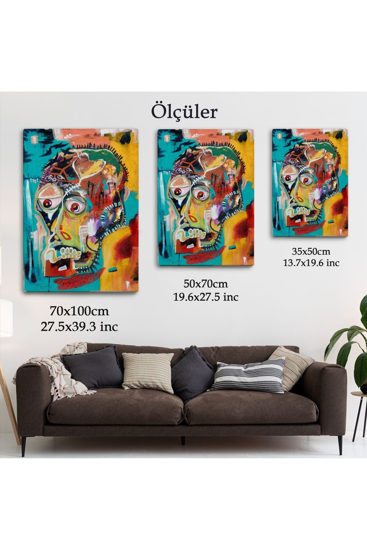 DB  Jean Michel Basquiat, İsimsiz Kafatası 1981 Kanvas Tablosu-4977