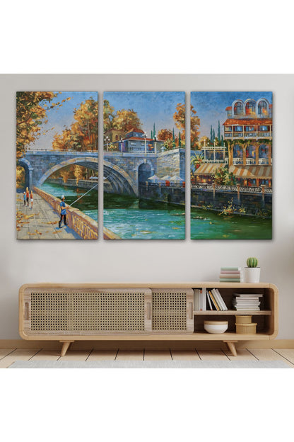 Soçhi Nehri Rusya Yağlıboya Görünüm Dekoratif Kanvas Duvar Tablosu-3605