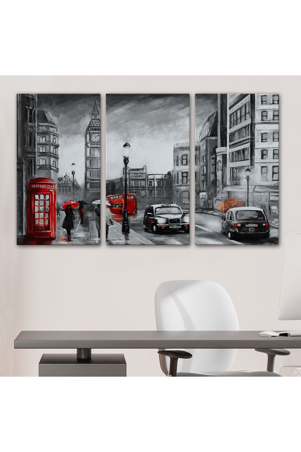 Ingiltere Londra Yağlıboya Görünüm Dekoratif Tablo-3543