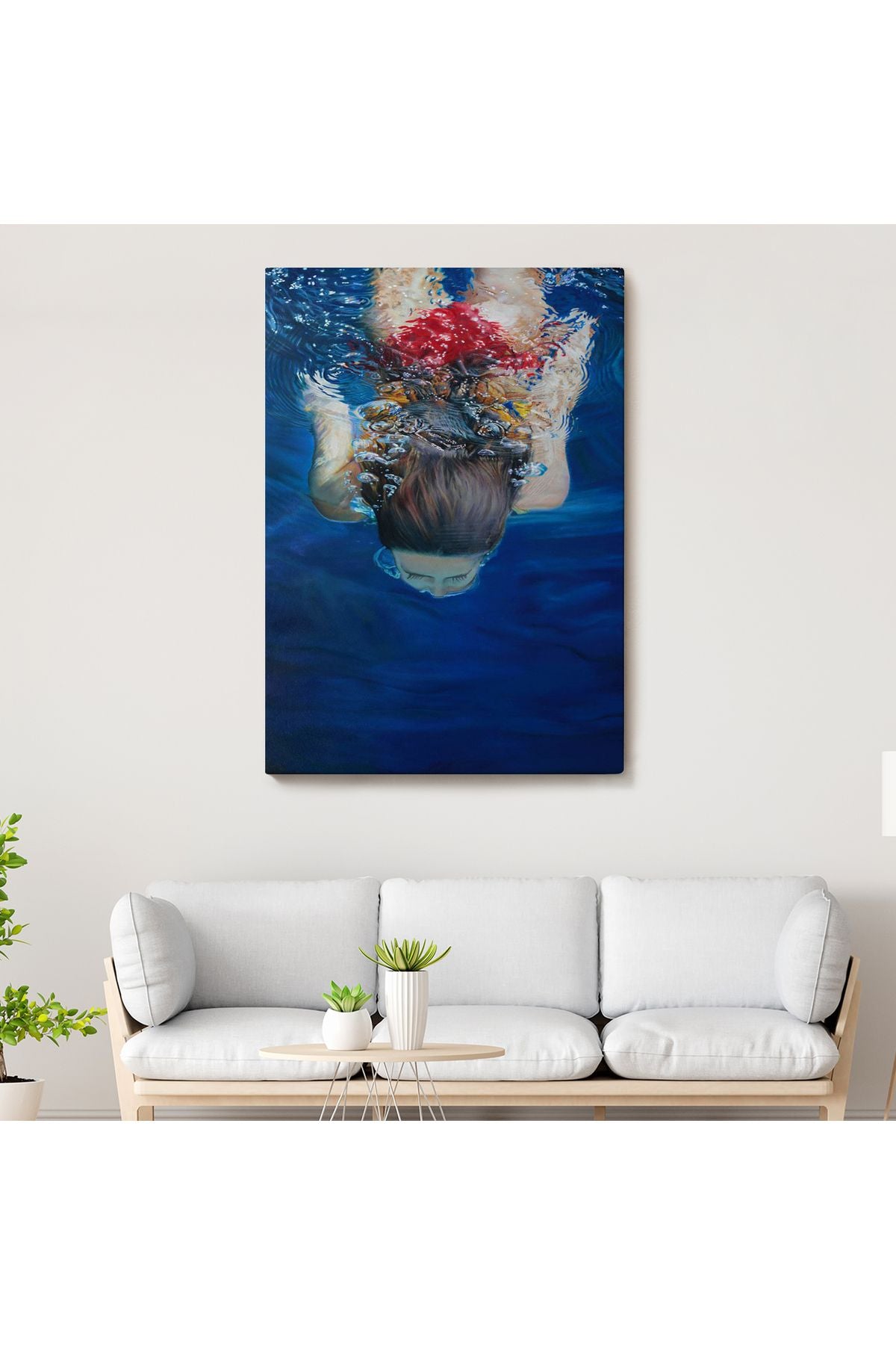 Su Altında Yüzen Kız Tablosu-6318