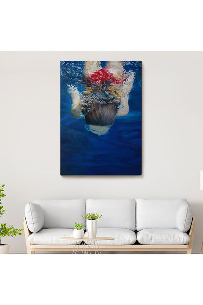 Su Altında Yüzen Kız Tablosu-6318