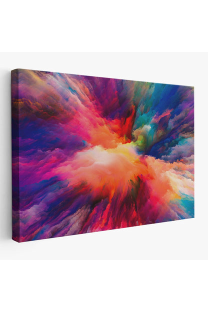Yaratıcı Renkler Yağlıboya Görünüm Dekoratif Kanvas Duvar Tablosu-3521