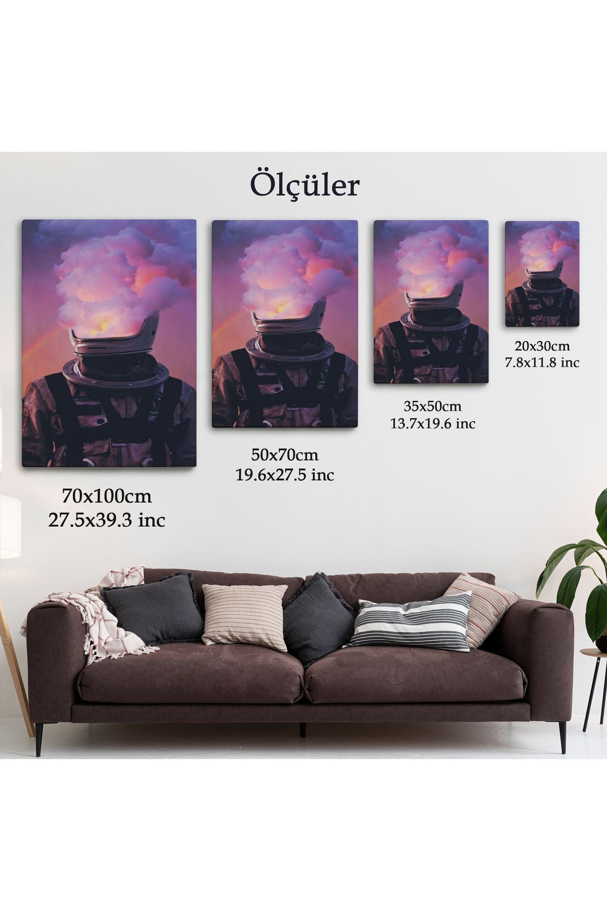 Beyni Yakılan Astronot Kanvas Tablo, Gerçeküstü Pop Art Kanvas Tablo-5214