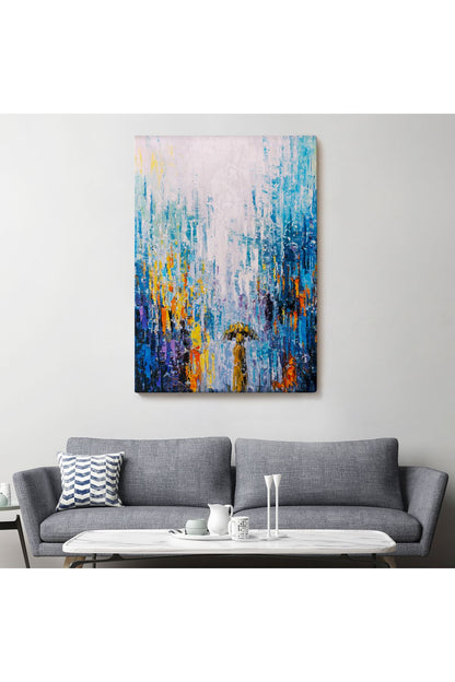 DB Yağmurlu Bir Gün Yağlıboya Görünüm Dekoratif Kanvas Duvar Tablosu-5953