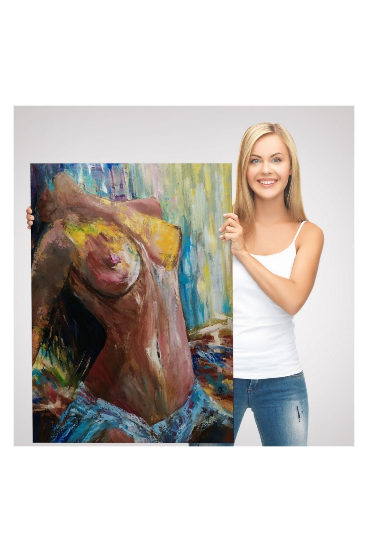 Dekoratif Kanvas Tablo, Duvar Tablosu-Seksi Çıplak Kadın 6141