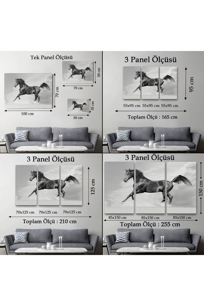 Dekoratif Kanvas Tablo, Duvar Tablosu-Asil Siyah At 6623