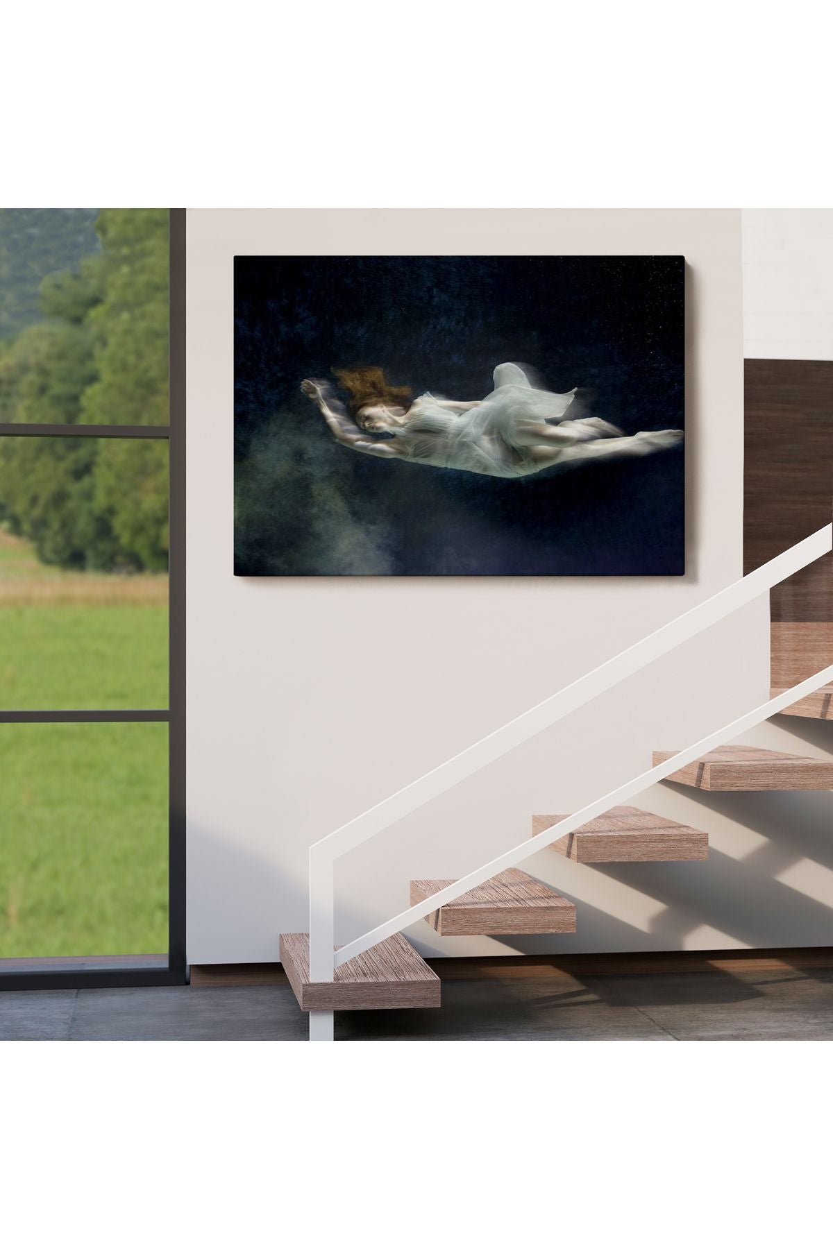 Su Altındaki Kadın Dekoratif Duvar Tablosu-6558