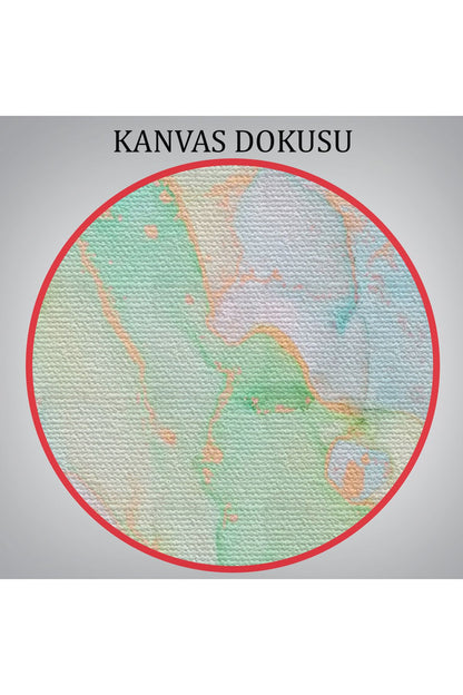 Mürekkep ve Alkol Elementleri ile Mermer Deseni Verilmiş Kanvas Tablo-5037