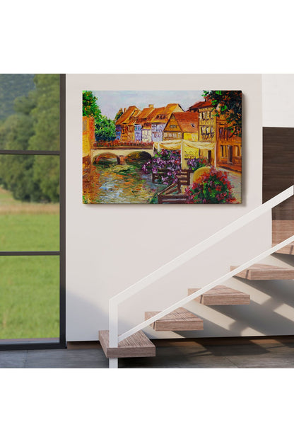 Venedik İtalya Yağlıboya Görünüm Dekoratif Kanvas Duvar Tablosu-3432
