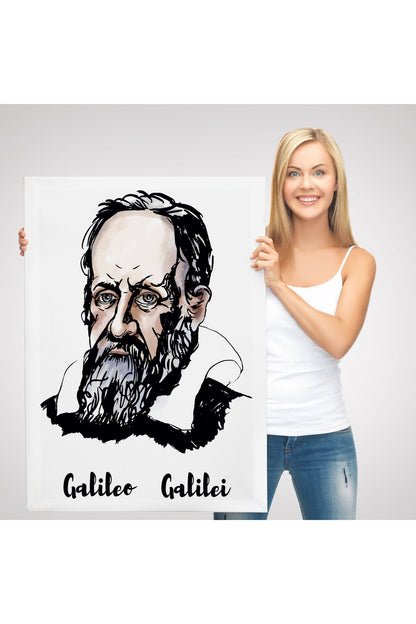 Galileo Galilei Dekoratif Kanvas Tablo-5915