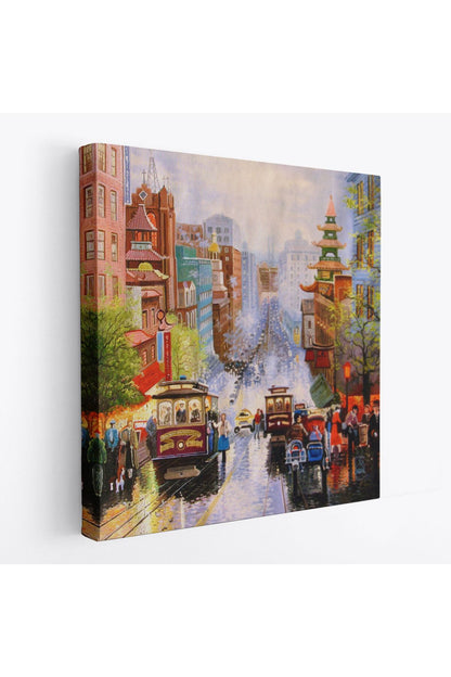 Aşağı California Sokak Gelen Nob Hill Thomas Duvar Tablosu-5825