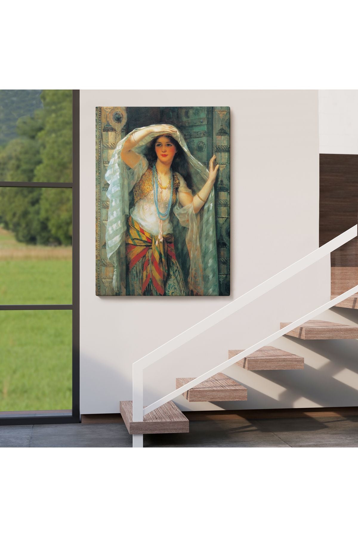 Dekoratif Duvar Tablosu-Kapıdan Bakan Cariye Eseri Arthur Wontner  Kanvas Tablo 6451