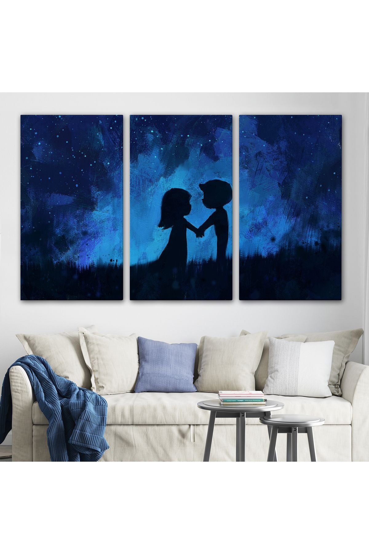 Ay Işığındakı Küçük Aşıklar Dekoratif Duvar Tablosu-3486