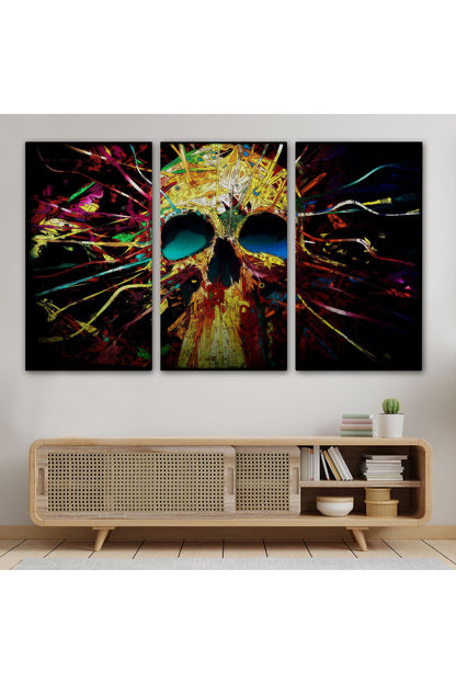 Kafatası Kanvas Tablo, Graffiti Duvar Sanatı, Kafatası, Graffiti Kafatası Sokak Sanatı-5382