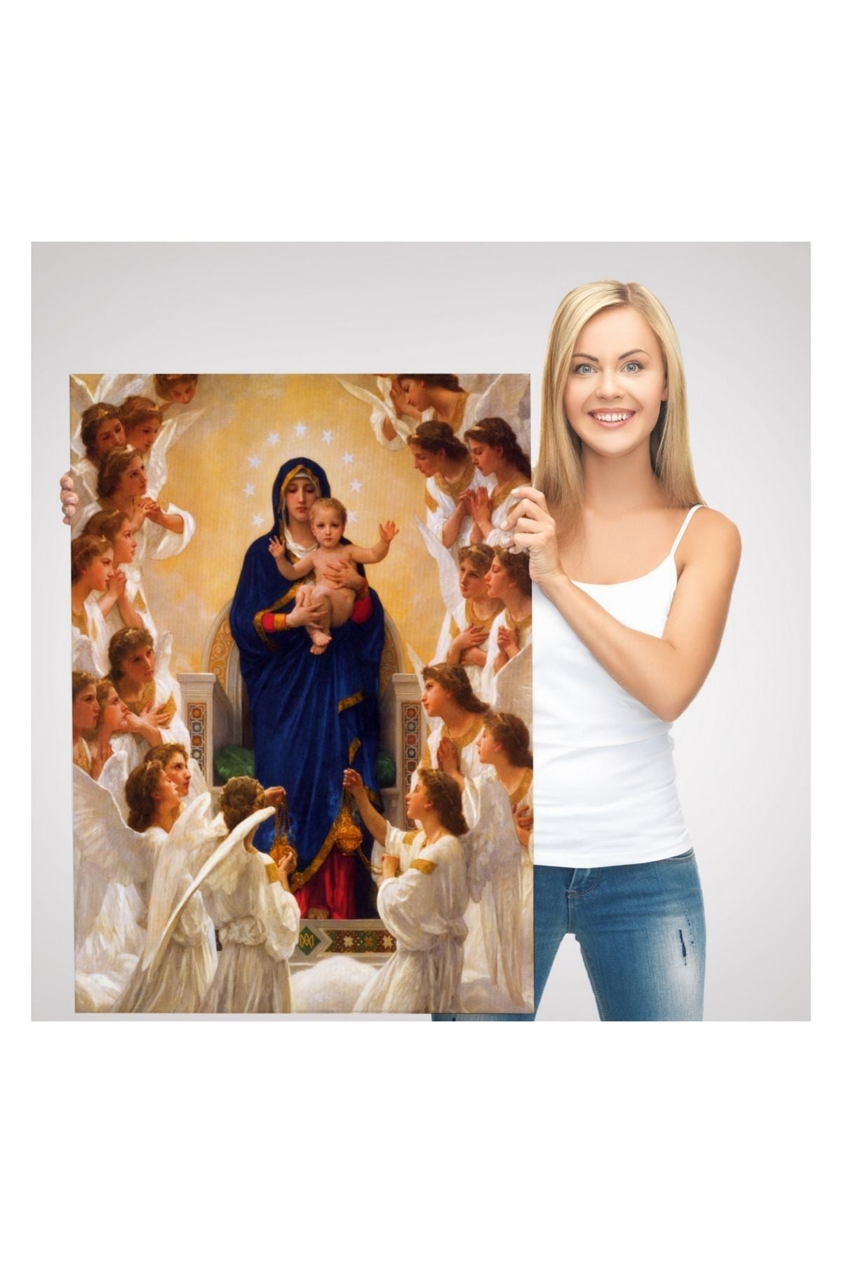 Kanvas Tablo, Duvar Dekoru, Hz Meryem ve Hz İsa Jesus Christ 6450 BUNGKNV