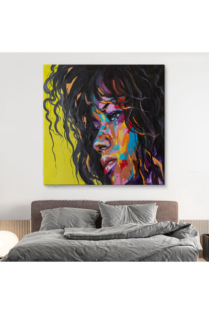 Renkli Kadın Kanvas Tablo-5905
