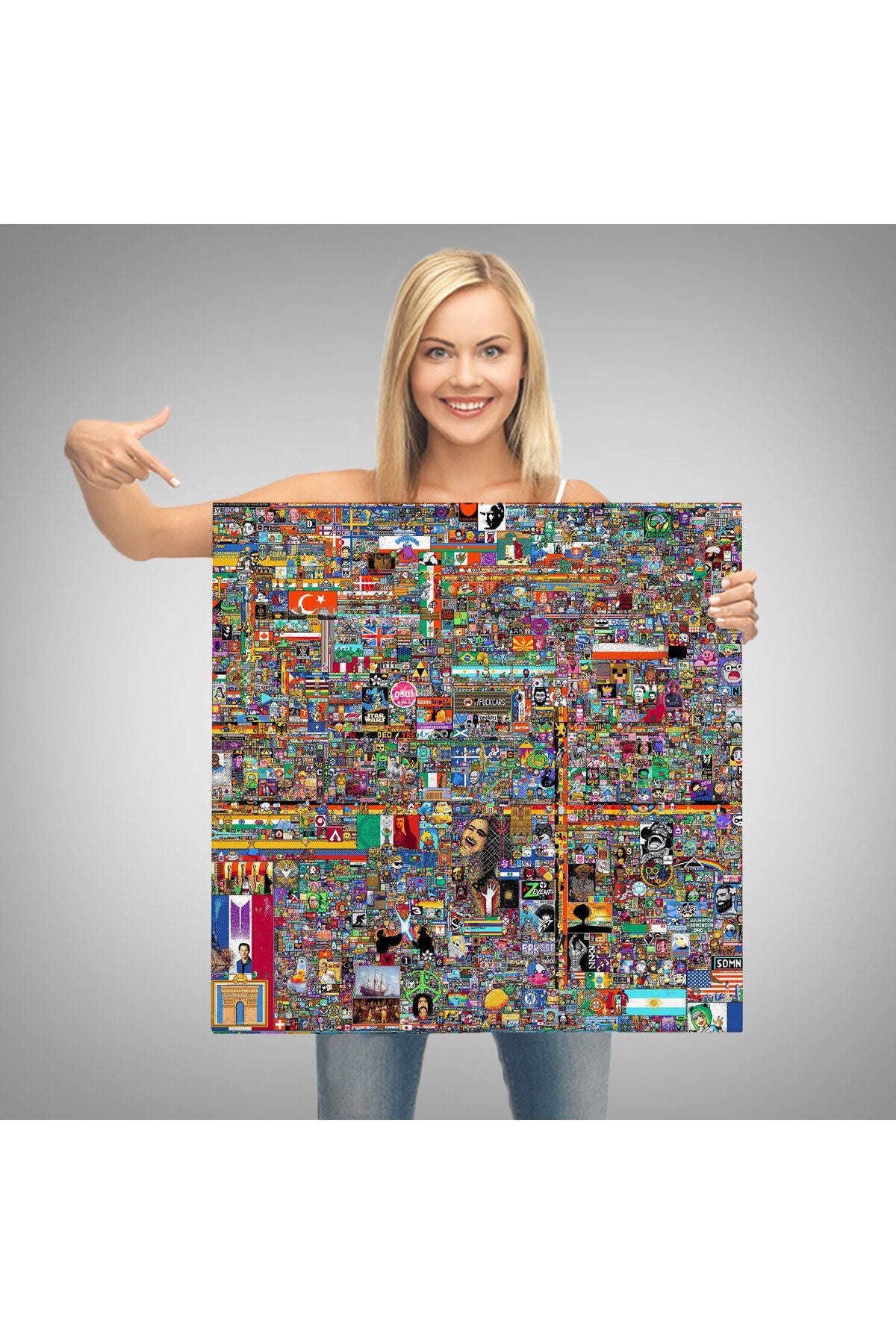 Reddit R/place Kanvas Tablo, Elraenn Twitch Kanvas Tablo, Reddit Savunma Hattı Kanvas Tablo-5173