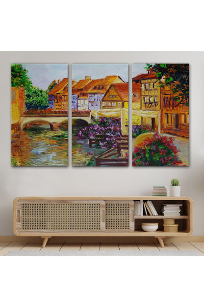 Venedik İtalya Yağlıboya Görünüm Dekoratif Kanvas Duvar Tablosu-3432