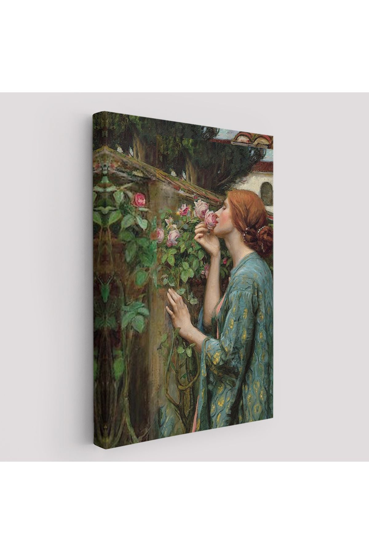 Gül Koklayan Güzel Helen Dekoratif Duvar Tablosu-6138