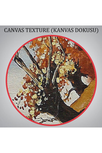 HG Sonbahar Köy Manzarası Dekoratif Duvar Tablosu-3473