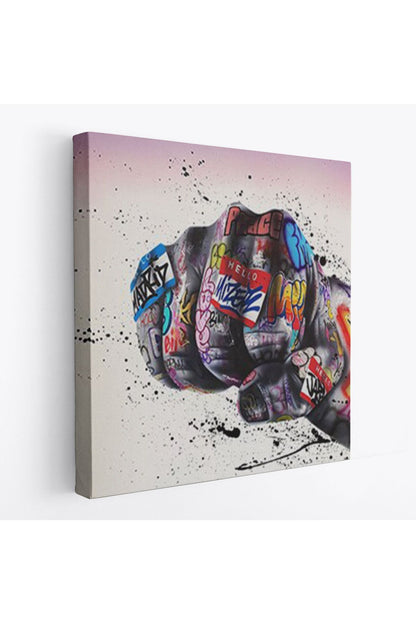Sokak Graffiti Duvar Sanatı Kanvas Tablo, Banksy Renkli Graffiti Pop Art-5337