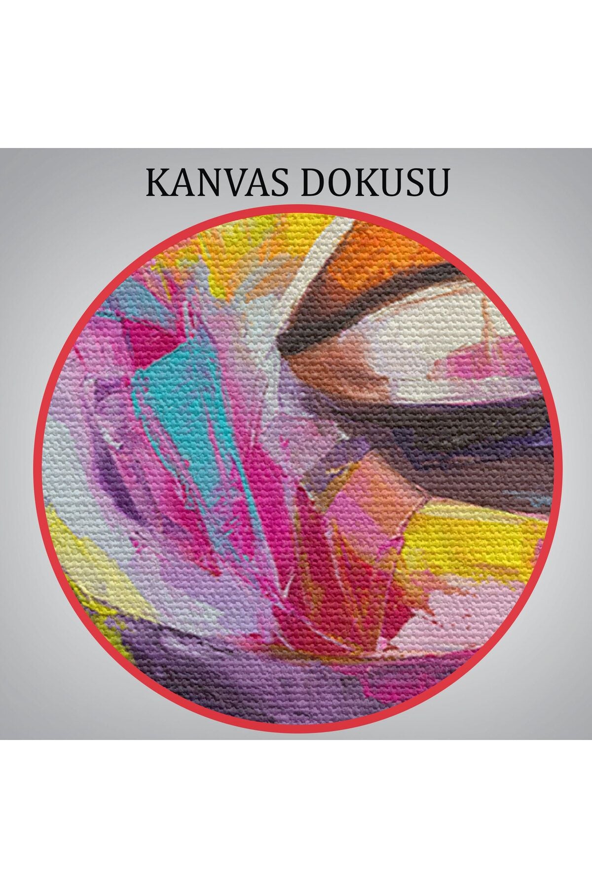 Renkli Kadın Yağlıboya Görünüm Dekoratif Kanvas Duvar Tablosu-5835