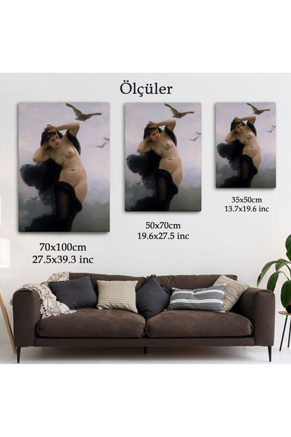 HG William-Adolphe Bouguereau The Night Duvar Tablosu-6066