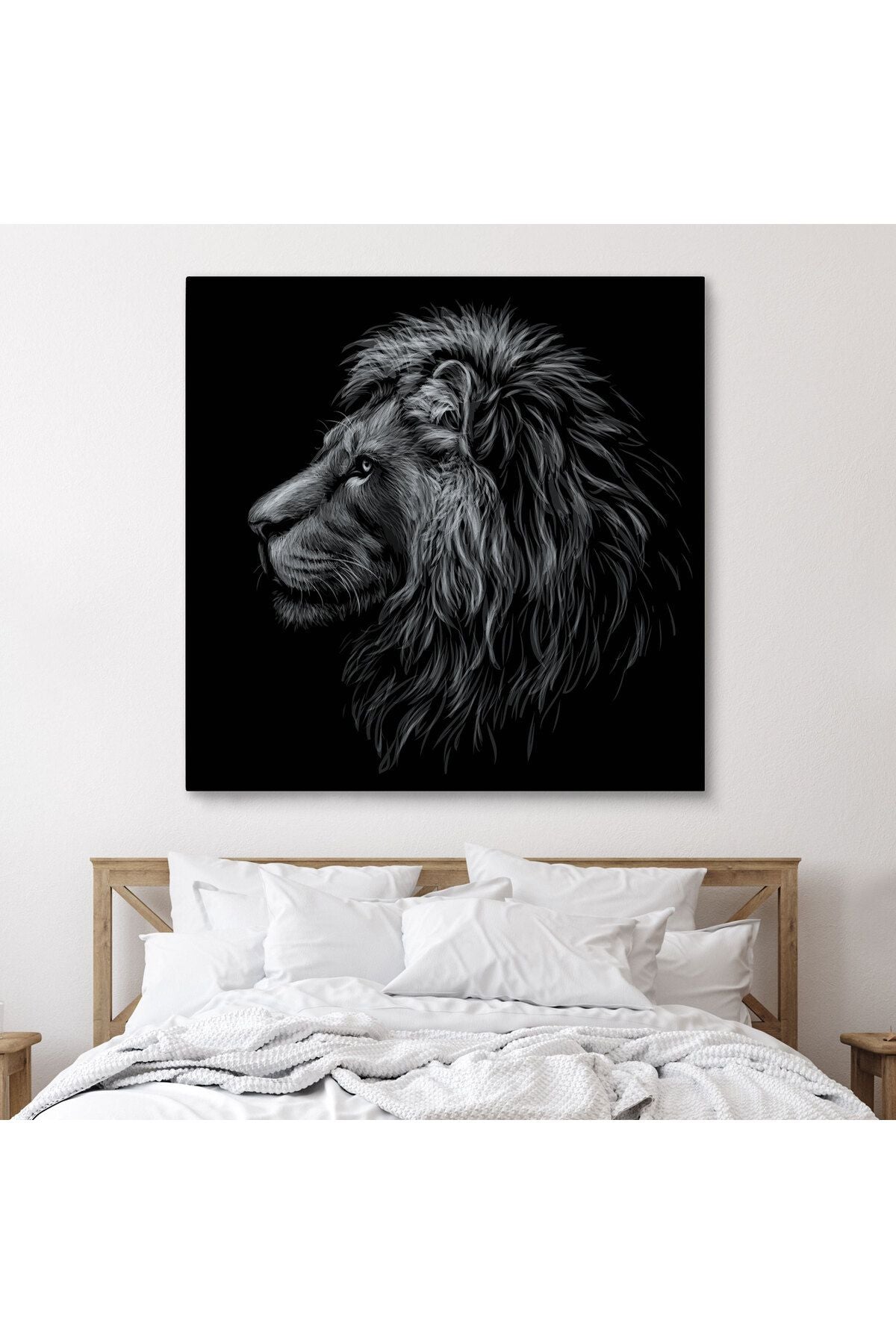 Erkek Aslan Dekoratif Kanvas Tablo-5816