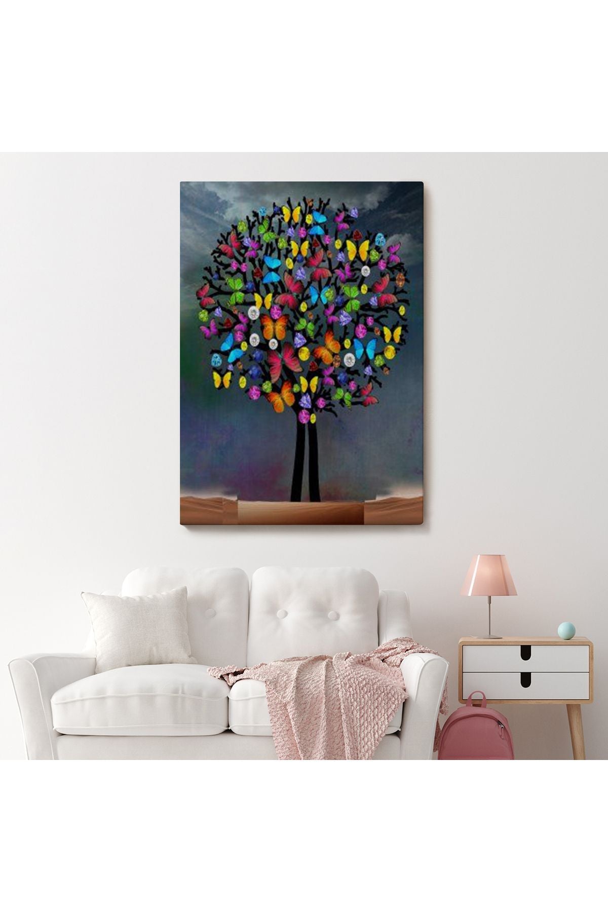 Kanvas Tablo, Duvar Dekoru, Kelebek Ağacı 6050 BUNGKNV
