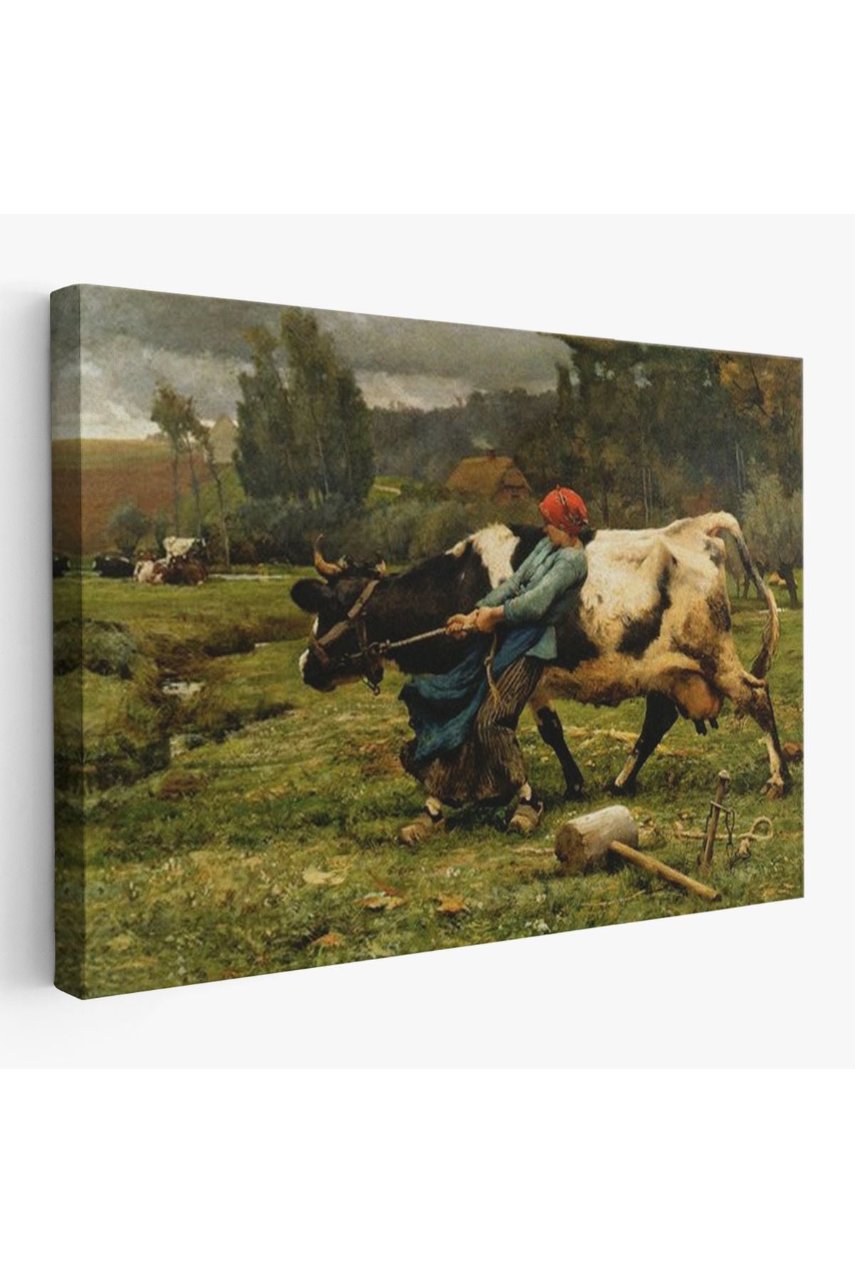 MLT Brnd product092 İneği  Çeken Köylü Kızı Duvar Tablosu-6522
