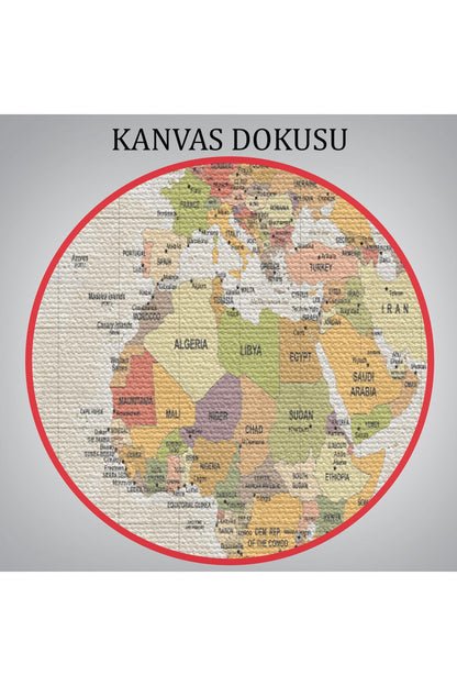 Dünya Haritası Dekoratif Kanvas Tablo 1078
