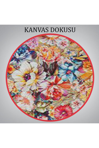 Renkli Çiçekler Duvar Tablosu-6085