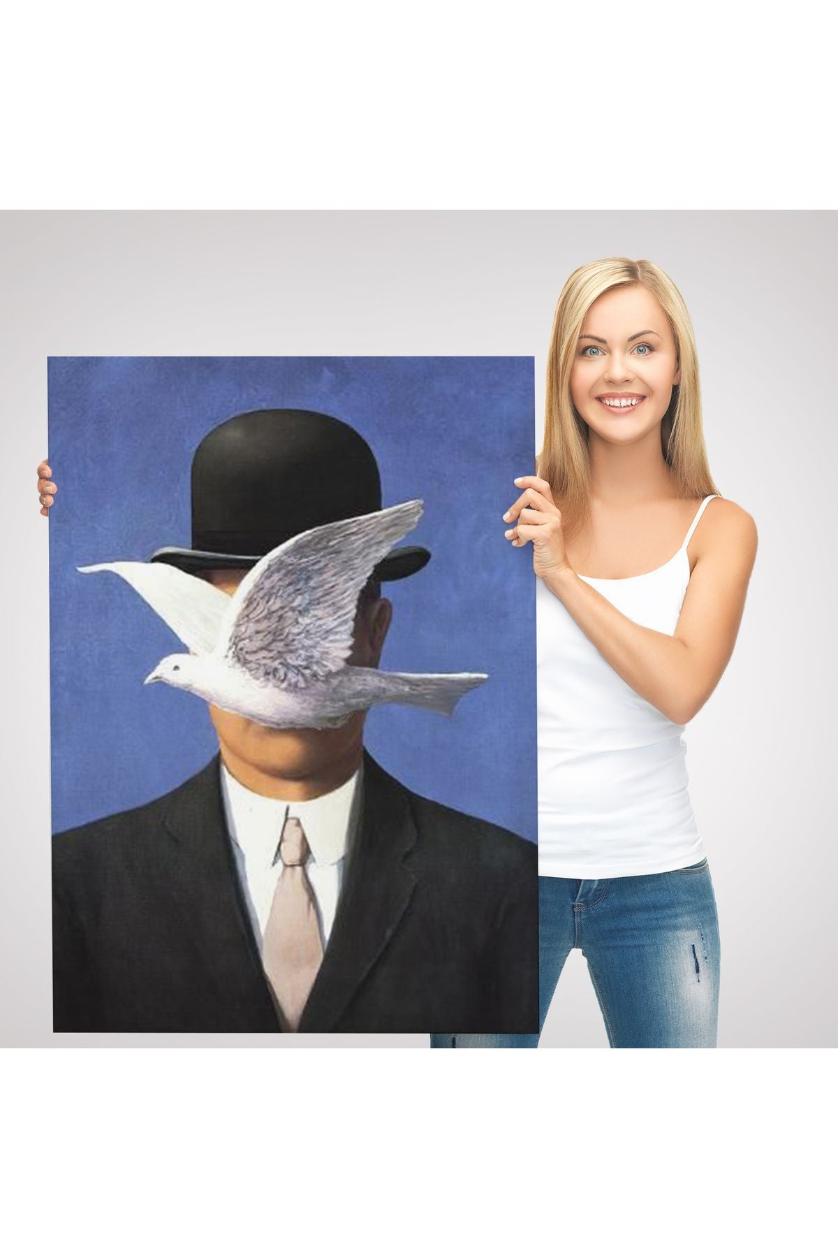 Melon Şapkalı Adam René Magritte Duvar Tablosu-6099
