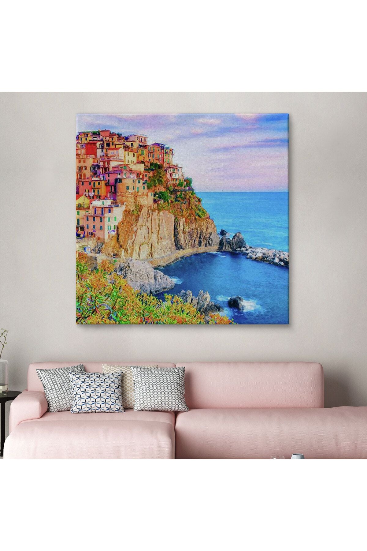 Manarola Cinque Terre İtalya Manzaralı Kanvas tablo-5864