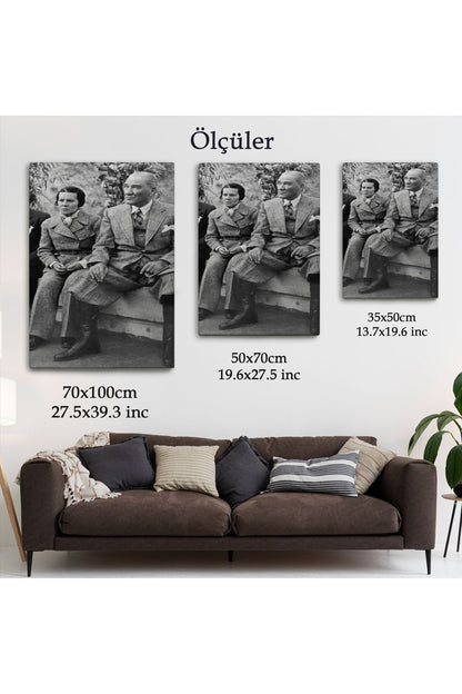 Atatürk Portre Tablosu Mustafa Kemal Atatürk Dikdörtgen Dekoratif Kanvas Tablo-FT-144