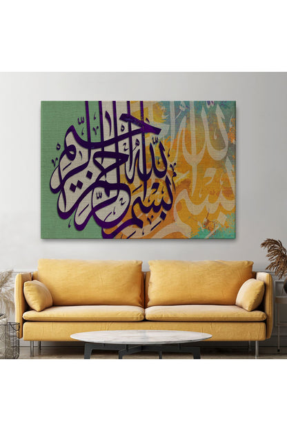 Bismillahirahmanirahim Yazılı Dekoratif Kanvas Tablo-3380
