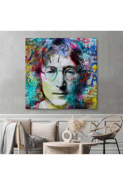 modagos067 John Lennon Sokak Sanatı Kanvas Tablo Street Art-5890