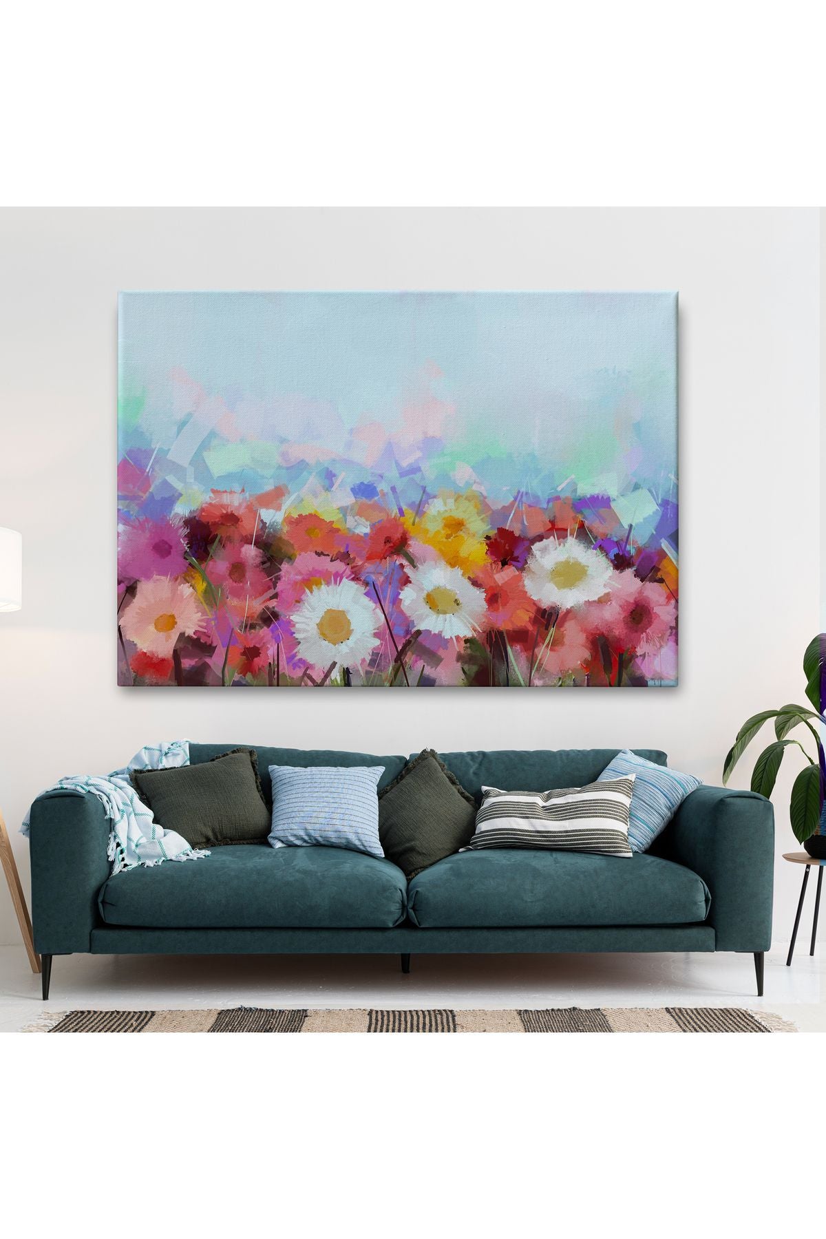 Güzel çiçekler Yağlıboya Görünüm Dekoratif Kanvas Duvar Tablo-3440