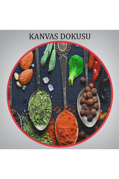 YB Mutfak Masasındaki Baharatlar Dekoratif Kanvas Tablo-3715