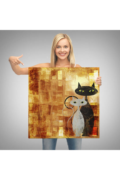 Soyut Kediler Kanvas Tablo-5886