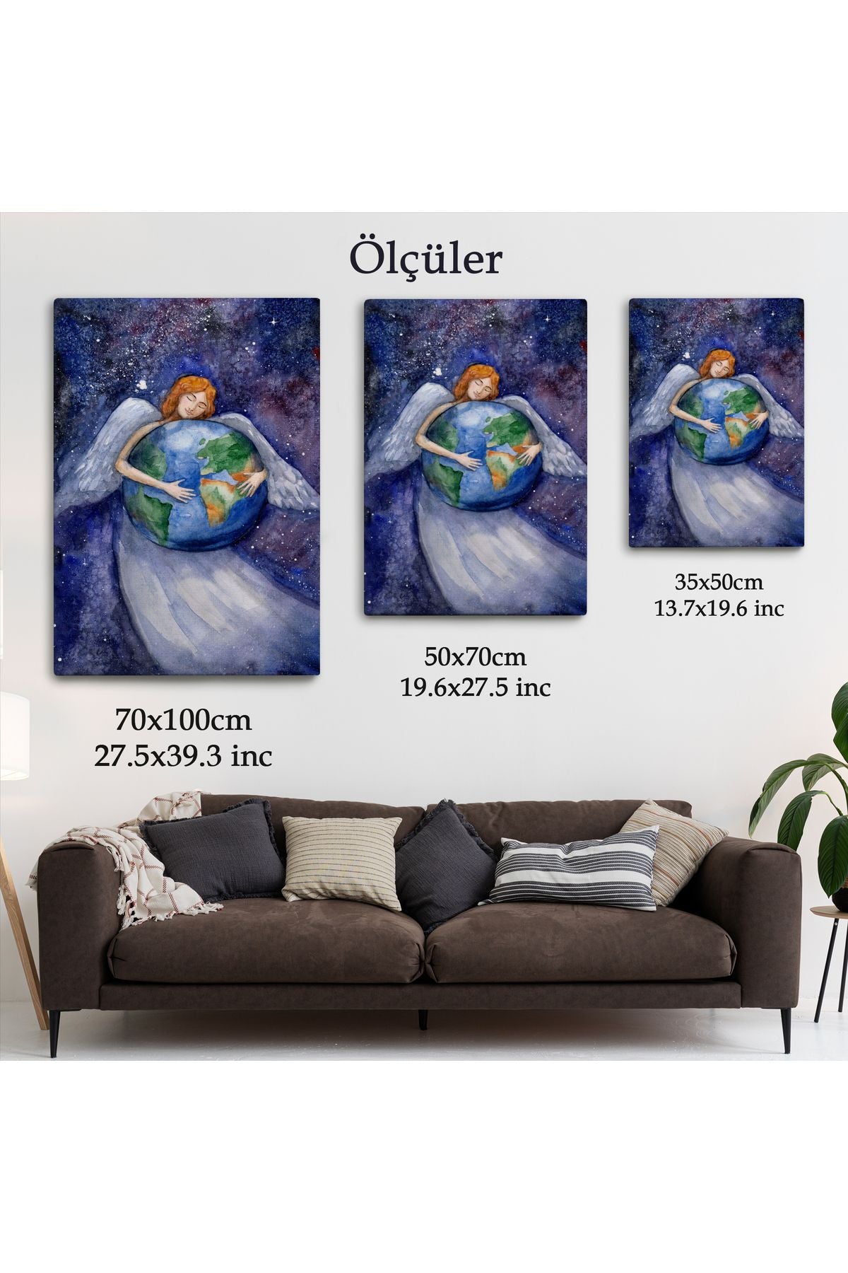 Dünyayı Kucaklayan Melek Duvar Tablosu-6000