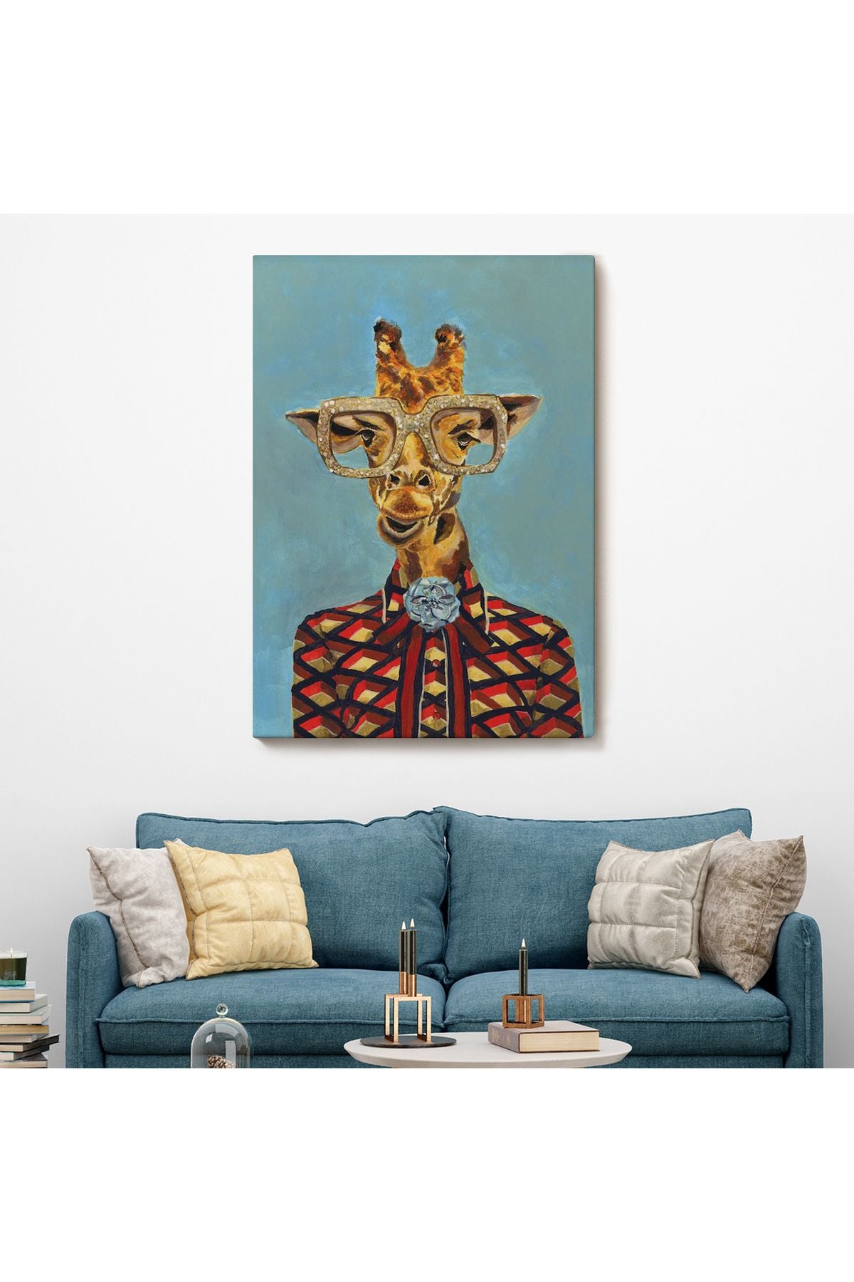 Sosyetik Zürafa Dekoratif Duvar Tablosu-6131