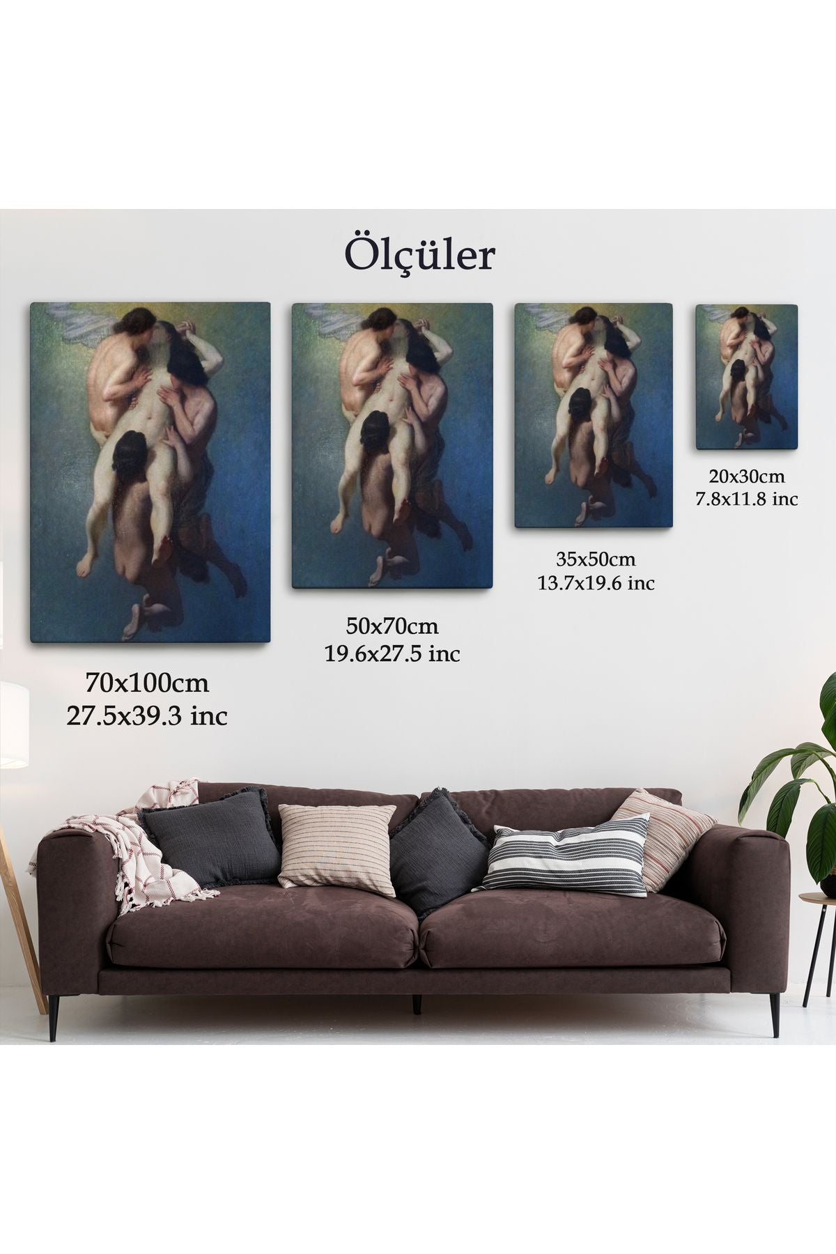 Nicolas Francois Octave Tassaert, La Femme Damnée (1859) Klasik Kanvas Tablo-5302