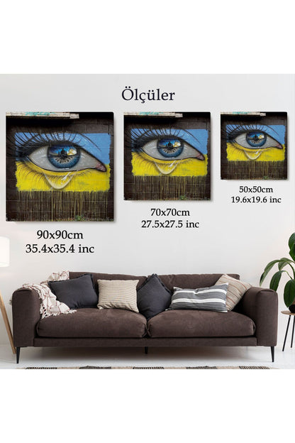 Ukrayna ve Rusya Savaşını Simgeleyen Kanvas Tablo, Ukrayna'nın Gözyaşları Kanvas Tablo-5323