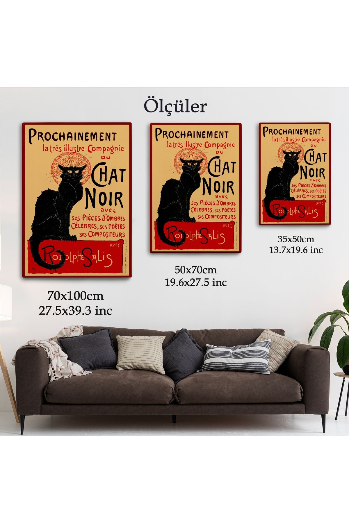 Siyah Kedi Tablosu - Le Chat Noir Theophile Steinlen-6431