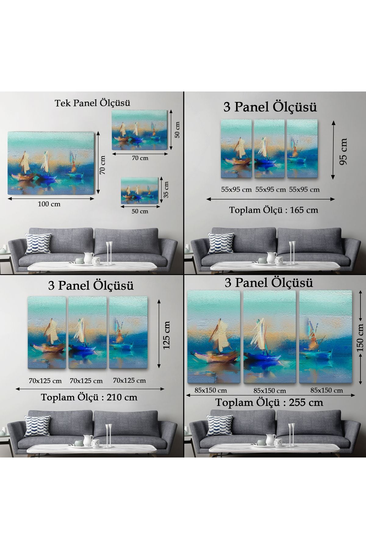 Soyut Modern Sanat Yağlıboya Görünüm Dekoratif Kanvas Duvar Tablosu-3589