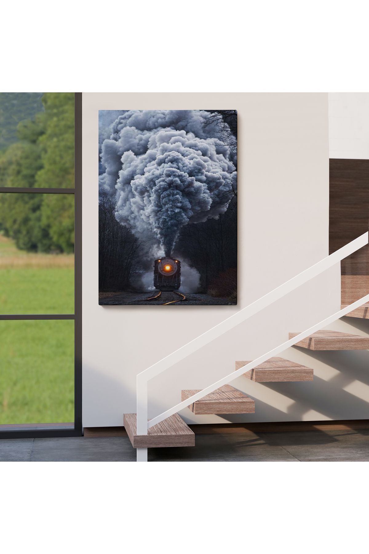 Gri Dumanı ile Kara Tren Tablosu-6015