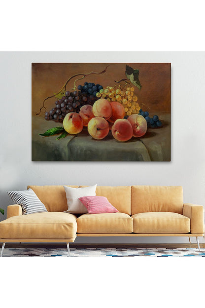 Masa Üstündaki Meyveler Yağlı Boya Görünümlü Tablo-1233