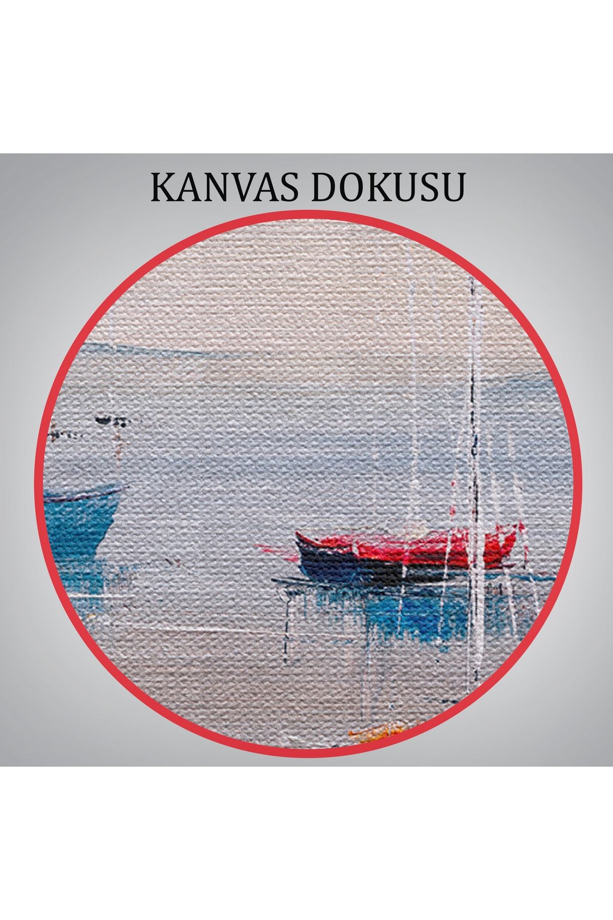 Deniz ve Yelkenliler Manzarası Yağlıboya Görünüm Dekoratif Kanvas Duvar Tablosu-3710