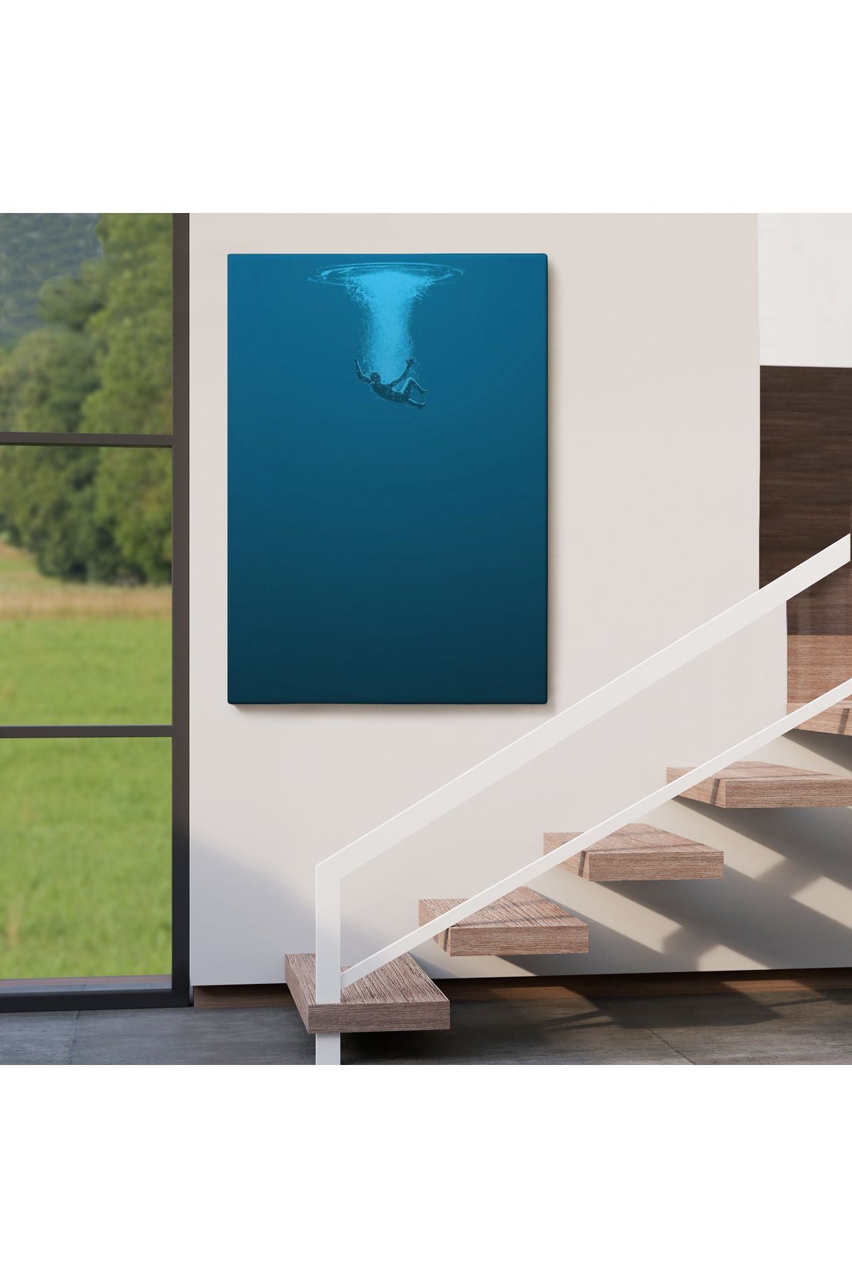 Denize Düşen Çocuk Kanvas Tablo, "Herkes yüzerken boğulmak gibidir."-5208